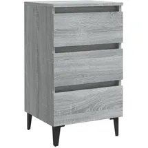 vidaXL Nachtschrank mit Metallbeinen 40 x 35 x 69 cm Grau