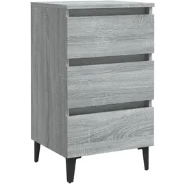 vidaXL Nachtschrank mit Metallbeinen 40 x 35 x 69 cm Grau