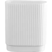 Asa Selection Vase H 11 cm PICCOLINI, 10 x 11 cm - Weiß matt - Porzellan - Rillenoptik