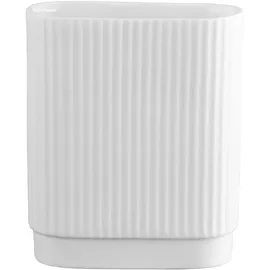 Asa Selection Vase H 11 cm PICCOLINI, 10 x 11 cm - Weiß matt - Porzellan - Rillenoptik