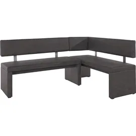 OTTO home Charissa 190 x 90 x 140 cm Microfaser langer Schenkel links schwarz