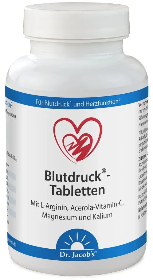 Dr. Jacob's Blutdruck-Tabletten L-Arginin Acerola-Vitamin-C Magnesium Kalium