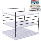 Qihuyi Abnehmbarer Organizer aus Aluminiumfolie, Küchen-Wrap-Organizer-Rack, Mehrschichtiger Schrank-Geschirrkorb-Küchen-Wrap-Halter mit Filterloch für Eingangslagerregal