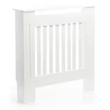 toboli Heizkörperverkleidung weiß 78 x 19 x 82 cm, Heizkörperabdeckung aus MDF, Holzverkleidung für Heizkörper in Lamellenoptik