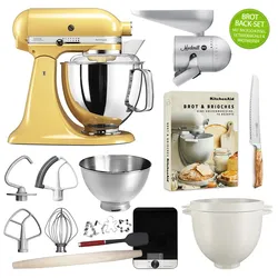 KitchenAid Artisan Küchenmaschine 5KSM175PS Brot-Back-Set Pastellgelb