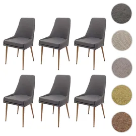Mendler Esszimmerstuhl HWC-O27 Stoff dunkelgrau 6er Set