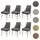 Mendler Esszimmerstuhl HWC-O27 Stoff dunkelgrau 6er Set