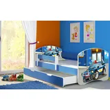 luxusbetten24 Kinderbett Dream, mit verschiedenen Motiven blau 80 cm x 160 cm