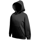 FRUIT OF THE LOOM Premium Hooded Sweat Kids UNI Kinder Kapuzen Sweatshirt, schwarz,