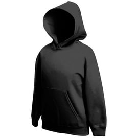 FRUIT OF THE LOOM Premium Hooded Sweat Kids UNI Kinder Kapuzen Sweatshirt, schwarz,