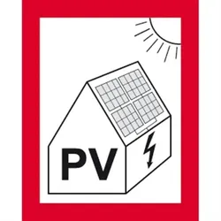 Aufkleber Hinweis auf eine PV-Anlage (Photovoltaikanlage), Folie, 105x148 mm