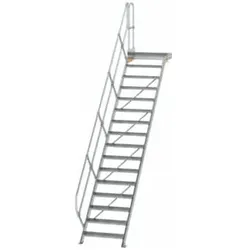 MUNK Aluminium-Treppe Plattform 45° 16 Stufen