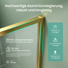 mai & mai Ravenna69K Eckdusche mit Schiebetür 80 x 80 cm Gold Sicherheitsglas