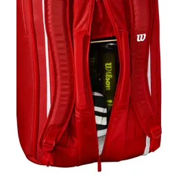 Wilson Super Tour Red 15pk 2025 - Rot/Weiß, für bis zu 15 Schläger