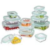 Relaxdays Frischhaltedosen-Set 6,5/7,5/8,0 cm hoch transparent 3x 0,3/2x 0,4/3x 0,5/2x 1,0/2x 1,4 l