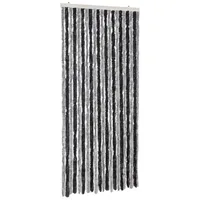 VidaXL Fliegenvorhang Grau und Schwarz 90x200 cm Chenille