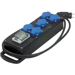 HEDI Steckdosenleiste aus Vollgummi, 250V-Ausführung mit FI-Schutzschalter - KVG5000I