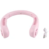 3-stufiger Usb-nackenventilator, Leise, Wiederaufladbar, Klingenlos, Lange Akkulaufzeit, Tragbar, Ideal Zum Einkaufen, Reisen Und Für Outdoor-aktivitäten (rosa).