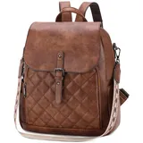 Chase Chic Rucksack Damen,Leder Anti Diebstahl Rucksack Schultertasche Damen,Wasserdicht Rucksacktasche für Reisen, Arbeit, Schule,Braun