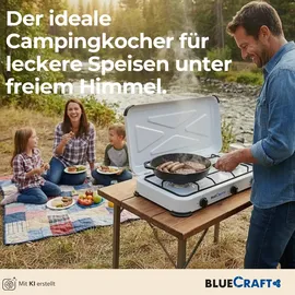 Bluecraft Gaskocher Campingkocher Flame 3-flammig mit Zündsicherung