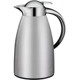 Alfi SIGNO satin silber, Edelstahl-Isolierkanne mit hygienischem Hartglaseinsatz, Drehverschluss mit bequemer Drucktaste, ergonomischer Griff, mit einer Hand, ideal als Kaffeekanne, Teekanne