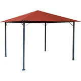 QUICK STAR Metall Garten Pavillon Nizza 3x3m Terra / Rotorange RAL 2001