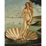 IDEYKA Geburt der Venus - Malen nach Zahlen für Erwachsene, einfaches Acryl-Malen nach Zahlen für Erwachsene, malen nach zahlen erwachsene mit rahmen,DIY-Malen nach Zahlen als Geschenk, 40х50cm