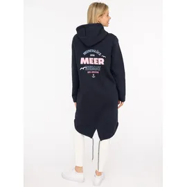 Zwillingsherz Jerseymantel "Meeresglück" mit großem Motiv am Rücken blau S/M (36/38)