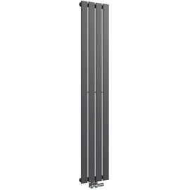 EMKE Flachheizkörper 1800 x 300 mm 627 W schwarz Mittelventil