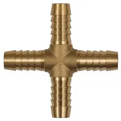 Kreuz-Schlauchverbindungsstutzen, für Schlauch LW 6mm, Messing
