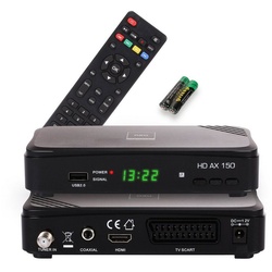 RED OPTICUM AX 150 HD mit Aufnahmefunktion 12V Camping SAT-Receiver (Aufnahmefunktion, HDMI, SCART, USB, Coaxial, 12V Netzteil) schwarz