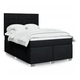 vidaXL Boxspringbett mit Matratze Schwarz 140x200 cm Stoff