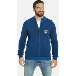Strickjacke JAN VANDERSTORM "Strickjacke VERMUNDUR", Herren, Gr. 5XL, blau (royal blau), unifarben, casual, normal, Strickjacken, in ansprechender Rippoptik
