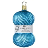 Inge-Glas® Christbaumschmuck, Christbaumschmuck Glas Strickgarn Wolle 11cm blau blau|schwarz