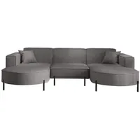 Fun Möbel Wohnlandschaft U-Form Sofa VALENCIA in Stoff Scala