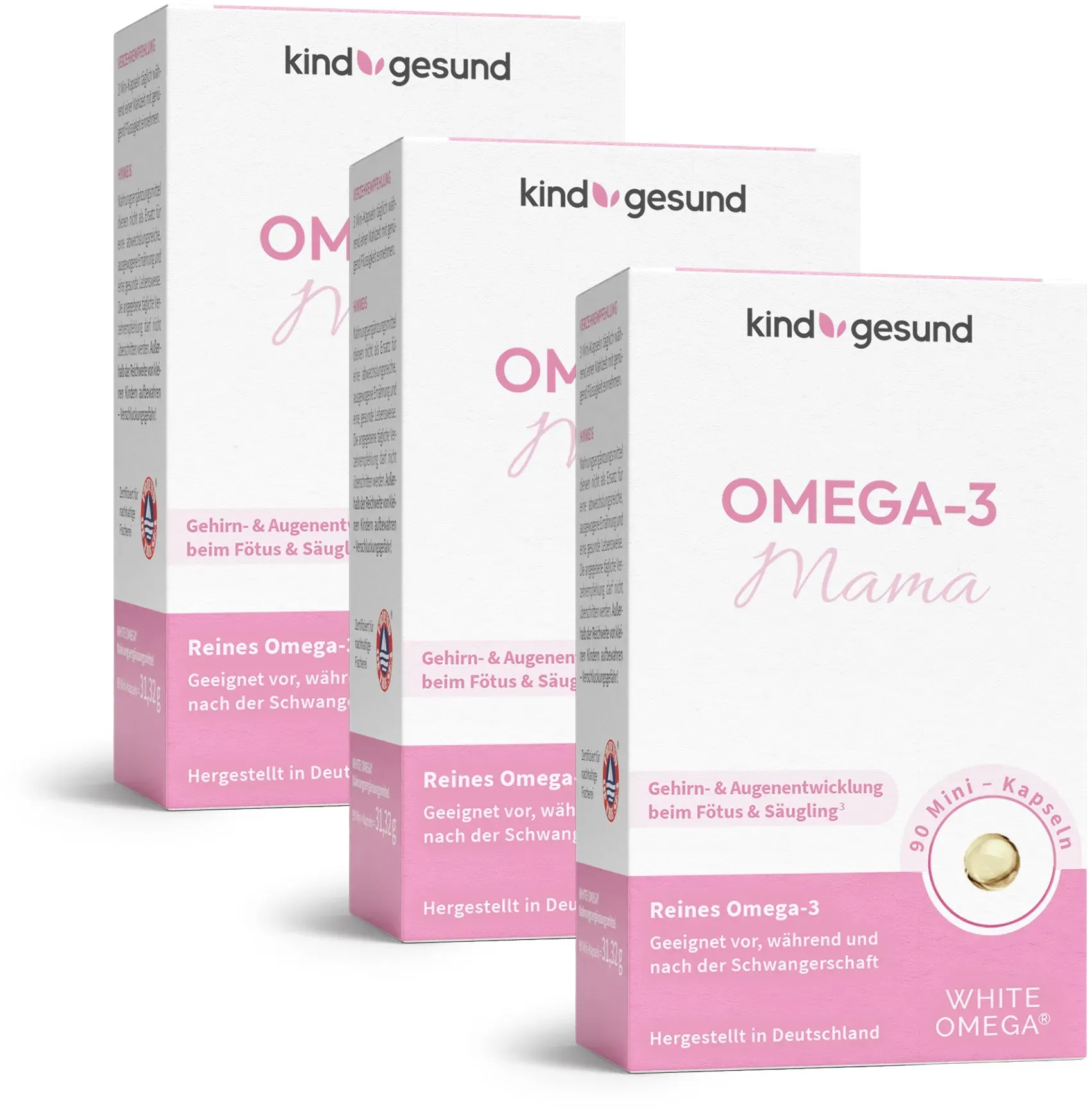 Omega-3 für die Schwangerschaft - WHITE OMEGA® Mama 3 Monate