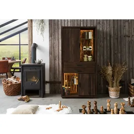 Massivmoebel24 Vitrine 88 x 40 x 180 cm Braun
