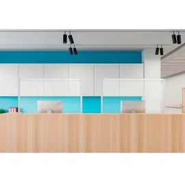 NOBO durchsichtige Schreibtisch-Trennwand aus Acryl, Freistehende Schutztrennwand, Hygieneschutz, Premium Plus, 600x1000 mm, 1915493