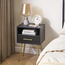luxuskollektion Nachtschrank Mid-Century Modern 2 Etagen Stauraum 0 x 0 x 0 cm Schwarz