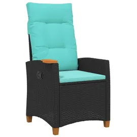 vidaXL Liegestuhl mit Teeteller 62 x 64 x 112 cm Schwarz