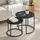 home collective Couchtisch 2er Set Rund Beistelltisch Loft Design 2 in 1 Verschachtelung kratzfeste Oberfläche, Wohnzimmer Marmor Optik mit Schwarzen Beinen