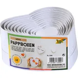 Folia Blanko-Geschenkboxen, herzförmig, 12 Stück, weiß,