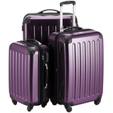 HAUPTSTADTKOFFER Alex - 3er Kofferset, Trolley-Set, Rollkoffer, Reisekoffer, (S, M & L), Aubergine