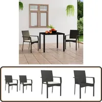 Vidaxl - Gartenstühle mit Kissen 2 Stk. Poly Rattan Schwarz - Gartensessel - Gartenmöbeln - Outdoor Möbel - Polyrattan Sessel - Gartenstuhl Schwarz