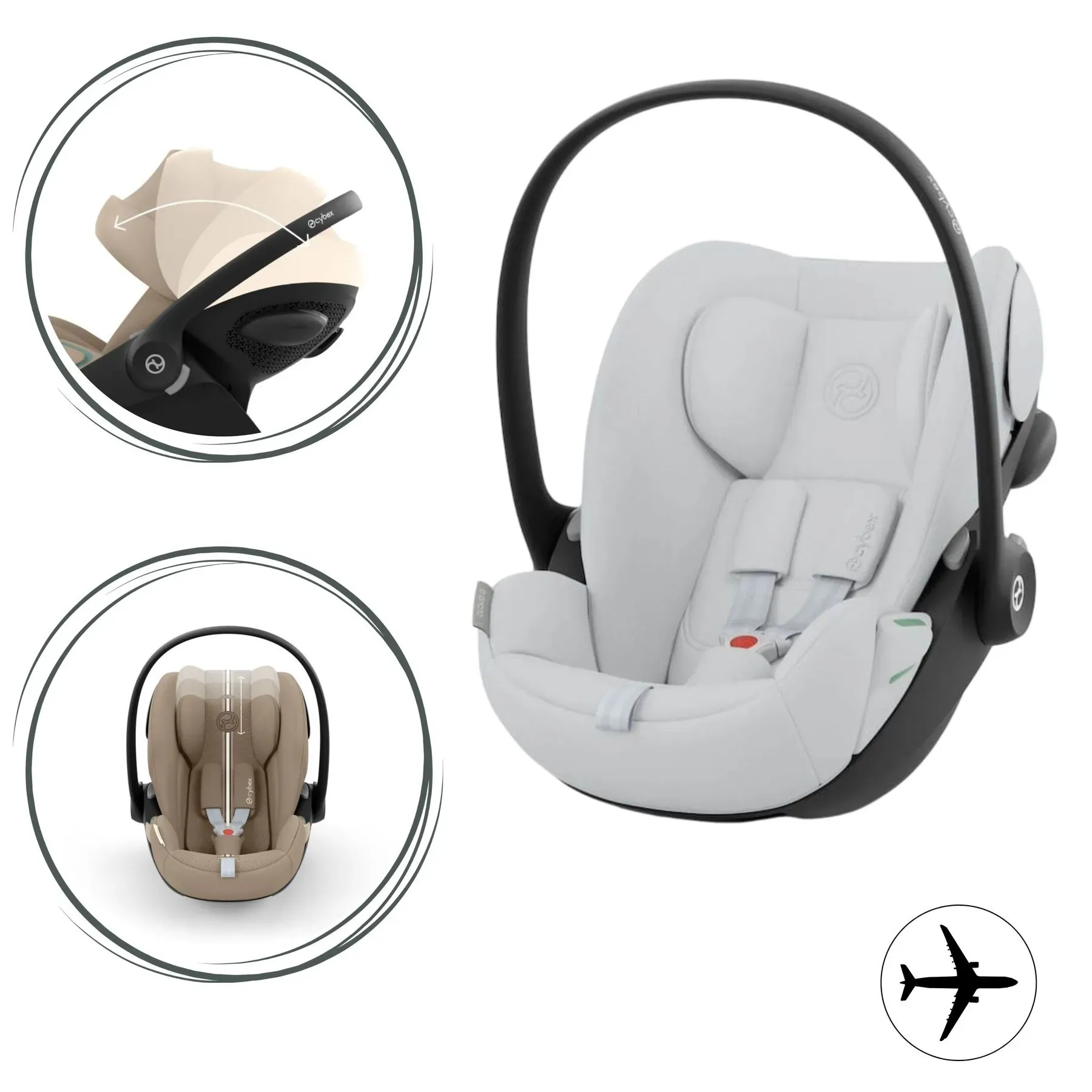 Cybex Cloud G i-Size Babyschale / 0 - 13 kg Geburt - ca. 24 Monate, Farbe: Fog Grey