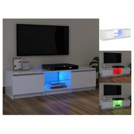 vidaXL TV-Schrank mit LED-Leuchten Hochglanz-Weiß 120x30x35,5 cm