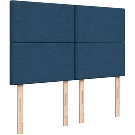 vidaXL Boxspringbett mit Matratze Blau 140x200 cm Stoff