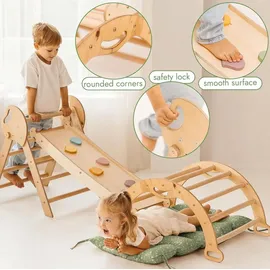 goodevas Klettergerüst 5-in-1 Montessori beige/grün