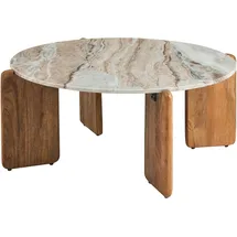 Beliani Luno Beige Mangoholz 80 x 37 cm