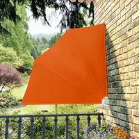 YITHOPI Sichtschutz Fächer, Faltbarer Balkonfächer, mit WANDPLATTE Blickdicht, Balkon Trennwand, Windschutz Sonnenschutz, Terracotta-Rot 140×140 cm